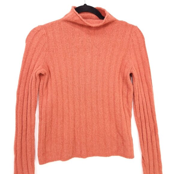 Madewell Merino Wool Alpaca Blend Mock Neck Pullover Sweater Size XXS Orange - Picture 3 of 10